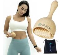 Cozlow - Coppetta di Maderoterapia con Rullo - Massaggiatore di Maderoterapia per Scolpire il Corpo - Strumento Massaggio in Legno per Drenaggio Linfatico e Cellulite