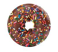 Cozomiz Coperta rotonda in flanella Food Creation super morbida e calda, coperta da viaggio, comoda e morbida, da spiaggia, per picnic, 90 x 90 cm, colore: marrone ciambella