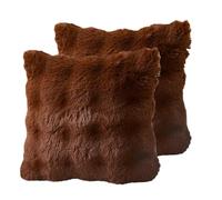Cozomiz Federe Decorative per Cuscini 45x45cm 2 Pezzi Federe in Peluche Copricuscini Morbido Decorativo Fodere per Cuscino Lusso Stile Arredi per Casa Marrone scuro
