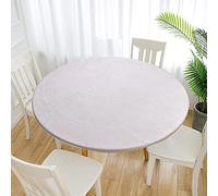 Cozomiz Jacquard Copritavolo Sotto Tovaglia Rotonda Rettangolare Tavolino Impermeabile Antimacchia Kitchen Decoration per Tavola da Pranzo 120cm Taglio Aderente Rotondo Bianco