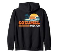 Cozumel Messico Vintage Sunset Island Felpa con Cappuccio