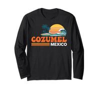 Cozumel Messico Vintage Sunset Island Maglia a Manica