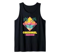 Cozumel Mexico Souvenir Vacation Travel Uomo Donna Flamingo Canotta