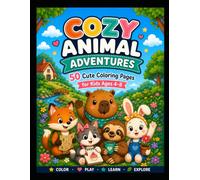 Cozy Animal Adventures: 50 Cute Coloring Pages for Kids Ages 4-8