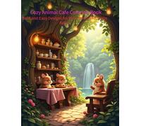 Cozy Animal Cafe Coloring Book: Bold and Easy Designs for Relaxation and Stress Relief