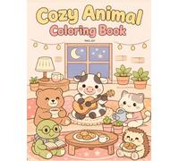 Cozy Animal Coloring Book: Cute & Bold Illustrations for Stress Relief and Relaxation, Simple Kawaii Animal Designs for Kids and Adults
