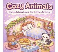 COZY ANIMALS: “Cute and Easy Coloring Pages with Simple Daily Scenes, Friendly Animals, and Clean Black-and-White Outlines for Relaxing Fun”
