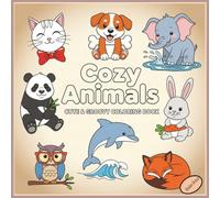 Cozy Animals: Cute & Groovy Coloring Book for Adults, Teens and Kids. Bold and Simple Designs for Stress Relief and Relaxation.