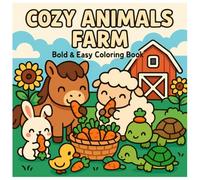COZY ANIMALS FARM BOLD & EASY COLORING BOOK