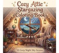 Cozy Attic Stargazing Coloring Book: 50 Cozy Night Sky Scenes
