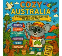 Cozy Australia: Cute Wholesome Coloring Adventure Book for Adults and Teens with Australia Scenes for Relaxation