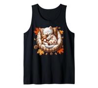 Cozy Autumn Cat for Kitten Mom Who Loves Pumpkins Fall Vibes Canotta