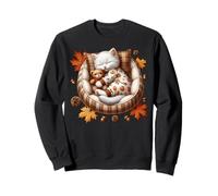 Cozy Autumn Cat for Kitten Mom Who Loves Pumpkins Fall Vibes Felpa