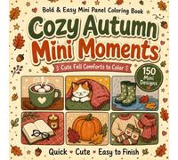Cozy Autumn Mini Moments: Bold and Easy, Mini Panel Coloring Book, Adults and Seniors