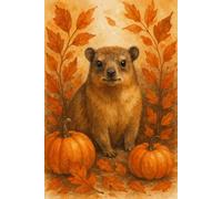 Cozy Autumn Rock Hyrax Notebook - Cute Animal Journal with Lined Pages, 6x9