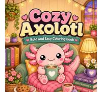 Cozy Axolotl: Bold & Easy Coloring Book