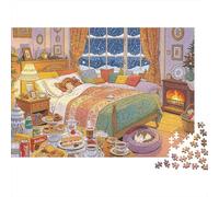 Cozy Bedroom Jigsaw Puzzles 1000 Pezzi Materiale Riciclato Interior Art Puzzle for Boy & Girl Regalo Divertente & Activity per la Casa Ideal for Child‘s Birthday Gift 38x26cm/1000pcs