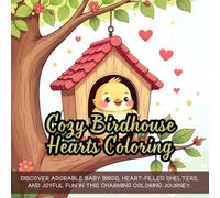 Cozy Birdhouse Hearts Coloring: Discover adorable baby birds, heart-filled shelters, and joyful fun in this charming coloring journey.