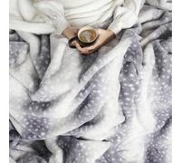 Cozy Bliss Coperta in pelliccia sintetica per divano, stampa animalier, dimensioni extra morbida, soffice e calda, per divano, letto, soggiorno, camera da letto, auto (grigio, 60 x 80 cm)