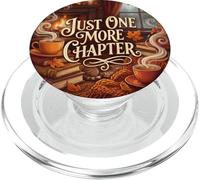 Cozy Book Lover Coffee Just One More Chapter Brown Bookish PopSockets PopGrip per MagSafe