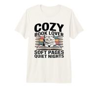 Cozy Book Lover Persiano Mamma Soft Pages Quiet Nights Maglietta Premium