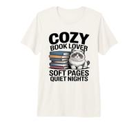 Cozy Book Lover Ragdoll Mamma Soft Pages Quiet Nights Maglietta Premium