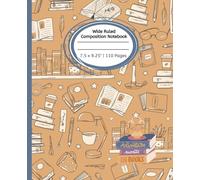Cozy Book Nook Wide Ruled Composition Journal Notebook: Notebook for Kids and Students | 110 pages, 7.5" x 9.25"