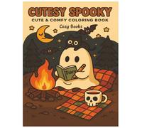 Cozy books: A Coloring Book for Adults & Teens - Adorable Spooky Friends in Hygge Moments for Relaxation (Cozy Spaces Coloring)