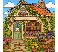 Cozy Bookstore Coloring Journey: Bold and thick artwork coloring book