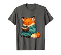 Cozy Bookworm Fox Reading in Un Maglione Oversize Maglietta