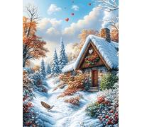 Cozy Cabin in A Snowy Forest Puzzle 1000 Pezzi Sfida Impossibile Difficile Science Fiction Magical Dream Rompicapo Per Adulti Amanti Del Puzzle Rilassamento E Stimolo Intellettuale Regalo Lui 1000 PCS