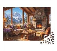 Cozy Cabin Jigsaw Puzzle 1000Pc Riciclato Materiale Mountain Retreat Puzzle per Boy & Girl Fun Present & Attività per Casa Ideal per di Bambino Birthday Gift 70x50cm/1000pcs
