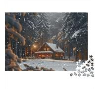 Cozy Cabin Winter 1000 Pezzi Cartolina Premium Puzzle Classico Coppia Partner Sollievo Dello Stress Decorazione Murale Pacchetto Valore 38x26cm/1000pcs