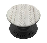 Cozy Cable Knit White Winter Christmas Theme PopSockets PopGrip Adesivo