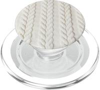 Cozy Cable Knit White Winter Christmas Theme PopSockets PopGrip per MagSafe