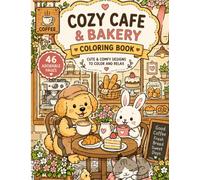 Cozy Cafe & Bakery Coloring Book: 46 Cute and Relaxing Coloring Pages Filled with Coffee Shops, Fresh Bread, Sweet Treats, Adorable Animals, and Cozy Moments