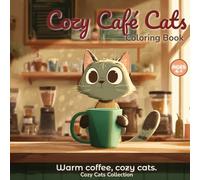Cozy Café Cats Coloring Book: Relaxing Cozy Café Scenes with Cute Cats for Stress Relief and Mindful Coloring