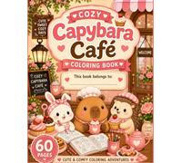 Cozy Capybara Cafe Coloring Book: Cute and Simple Coffee Shop Adventures featuring Chill Capybaras for Kids Ages 3+ and Animal Lovers of All Ages