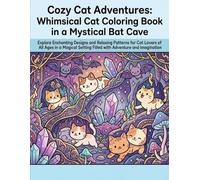 Cozy Cat Adventures: Whimsical Cat Coloring Book in a Mystical Bat Cave: Intricate Designs for All Ages - Perfect for Cat Lovers and Coloring Enthusiasts