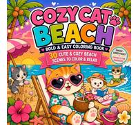 Cozy Cat Beach: Bold & Easy Coloring Book