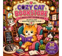 Cozy Cat Bookstore: Bold & Easy Coloring Book