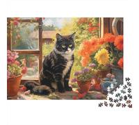Cozy Cat by Window Puzzle Impossible 1000 Pezzi Interesting Decorazione Per La Casa. Rilassamento E Intelligence Per Adulti E Ragazzi Da 14 Anni 70x50cm/1000pcs