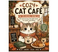 Cozy Cat Café Coloring Book: Stress Relief Coloring Book Featuring Cozy Cats, Coffee & Cute Café Moments