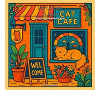 Cozy Cat Cafes in Japan: Bold and Easy Coloring Book for Adults