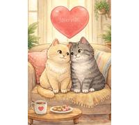 Cozy Cat Couple Journal: Adorable Kittens College Ruled Notebook for Cat Lovers & Daily Writing