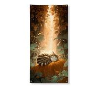 Cozy Cat Door Cover Banner Decorativo, Fantasioso Motivo Foresta per Autunno Home Decor, Indoor Outdoor Stagionale Appeso Sfondo 91 x 183 cm