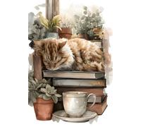 Cozy Cat Journal: Book Lover Notebook: 6 x 9 Wide Ruled Pages with Margin | Matte Orange Tabby Cover | Cute Writing Companion for Reading Notes, Daily Thoughts & Creative Ideas