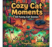 Cozy Cat Moments: A Cute & Relaxing Coloring Book Featuring 50 Funny & Mischievous Cat Scenes for Teens & Adults