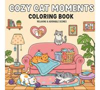 Cozy Cat Moments Coloring Book - Bold & Easy Cat Designs: Relaxing, Cozy & Funny Stress-Relief Coloring Pages for Cat Lovers || Large, Marker-Friendly ... Markers || Great for Adults, Teens & Kids