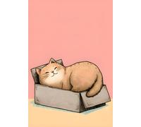 Cozy Cat Notebook for Girls: Cute 6x9 Wide Ruled Journal with Sleeping Cat in Box - Great for Writing, School, or Gifts for Cat Lovers and Aesthetic Fans